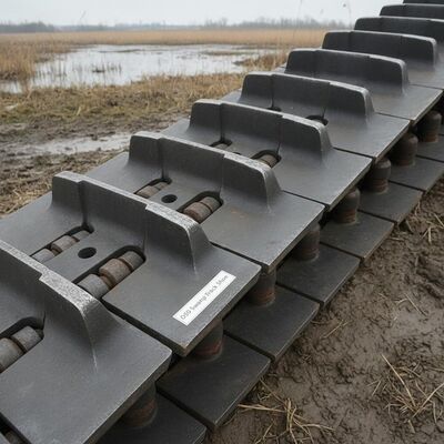 کیفیت مجموعه کفش D50 Swamp Track 900 میلی متر عرض 25MnB Boron Alloy Steel Triple Grouser برای برنامه های کاربردی تالاب های بلدوزر کارخانه